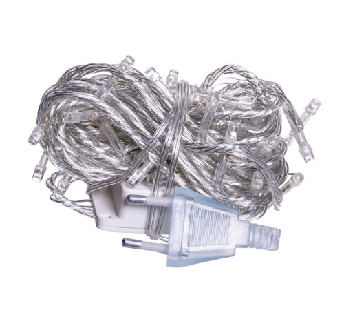 Гірлянда-нитка 50 LED, 6 м, від мережі, прозорий кабель, білий