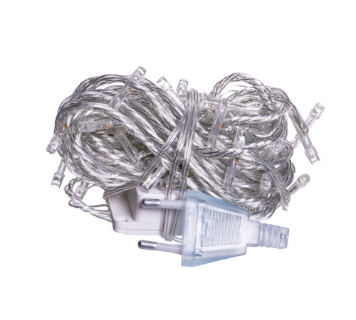 Гірлянда-нитка 50 LED, 6 м, від мережі, прозорий кабель, жовтий