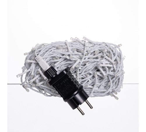 Гірлянда-нитка вулична Різдвяна фея 300 LED, 30 м, від мережі, білий кабель, білий