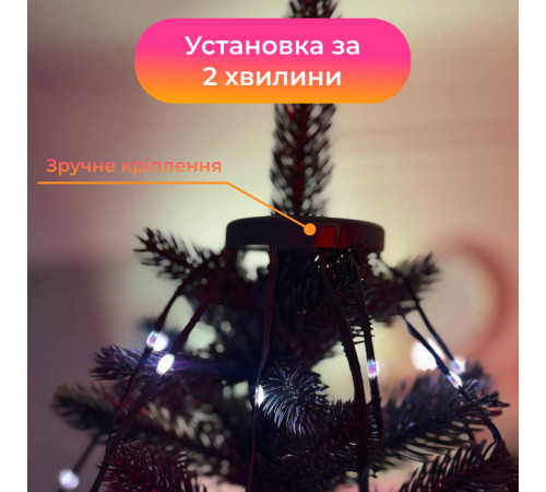 Смарт-гірлянда 250 LED, 2,5 м, з керуванням зі смартфона, мультиколор