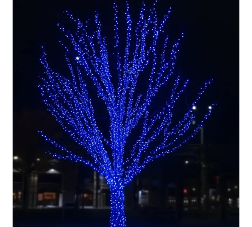 Гірлянда-нитка вулична Різдвяна фея 300 LED, 30 м, від мережі, чорний кабель, синій