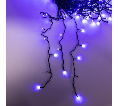 Гірлянда вулична Бахрома 1500 LED, 50 м, чорний кабель, синій Гірлянда вулична Бахрома 1500 LED, 50 м, чорний кабель, синій