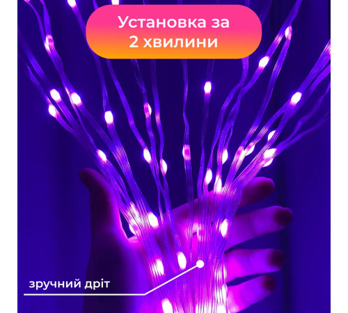 Смарт-гірлянда 200 LED, 2 м, з керуванням зі смартфона, мультиколор