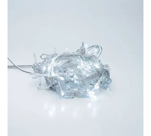 Гірлянда-штора 64 LED, 1,5х1,5 м, від мережі, прозорий кабель, білий