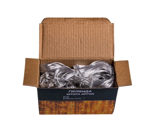 Гірлянда-штора 64 LED, 1,5х1,5 м, від мережі, прозорий кабель, білий