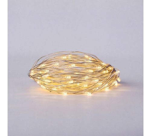 Гірлянда-штора 80 LED, 2х2 м, від мережі, білий кабель, жовтий