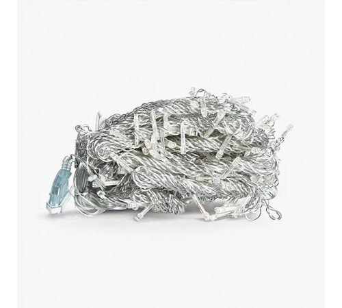 Гірлянда-штора 192 LED, 3х3 м, від мережі, прозорий кабель, білий