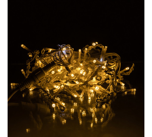 Гірлянда вулична Бахрома 135 LED, 6 м, від мережі, білий кабель, жовтий