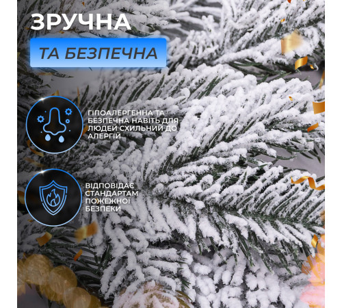 Гірлянда хвойна, штучна, лита 1 метр, засніжена