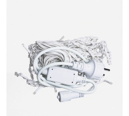 Гірлянда вулична Бахрома 135 LED, 6 м, від мережі, білий кабель, синій