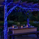 Гірлянда вулична із сонячною панеллю 300 LED, 30 м, чорний кабель, синій