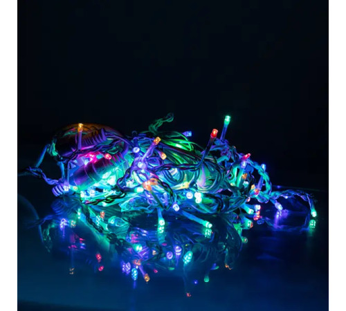 Гірлянда вулична Бахрома 105 LED, 6 м, від мережі, білий кабель, мультиколор