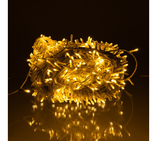 Гірлянда-нитка вулична 1000 LED, 100 м, від мережі, білий кабель, жовтий