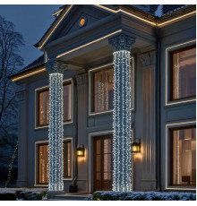 Гірлянда-нитка вулична 500 LED, 50 м, від мережі, білий кабель, білий