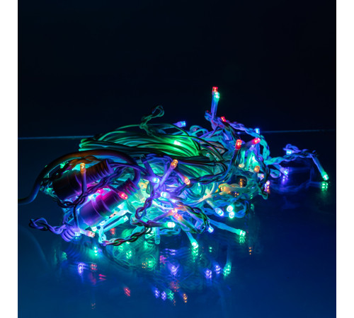 Гірлянда вулична Бахрома 200 LED, 12 м, від мережі, білий кабель, мультиколор