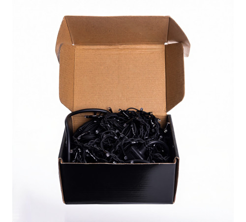 Гірлянда вулична Бахрома 200 LED, 12 м, від мережі, чорний кабель, мультиколор