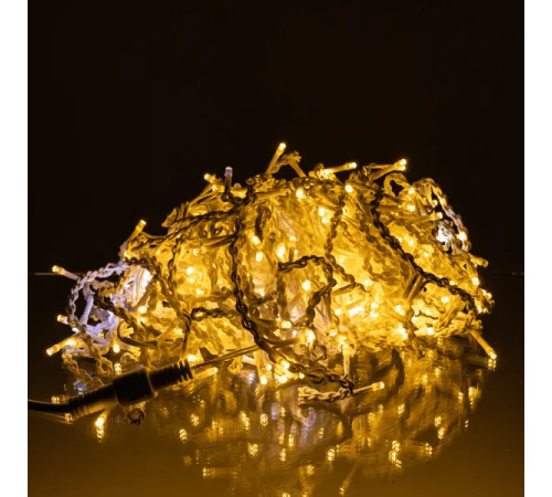 Гірлянда вулична Бахрома 335 LED, 20 м, від мережі, білий кабель, жовтий