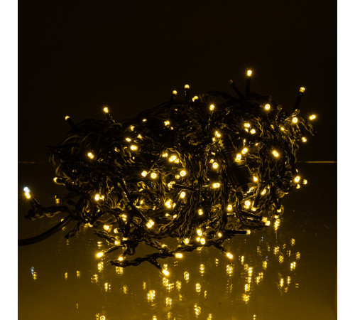 Гірлянда вулична Бахрома 335 LED, 20 м, від мережі, чорний кабель, жовтий