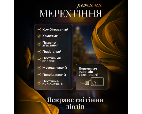 Гірлянда-штора Місяць і зірки, 3*0,9 м, 12 фігур, мультиколор