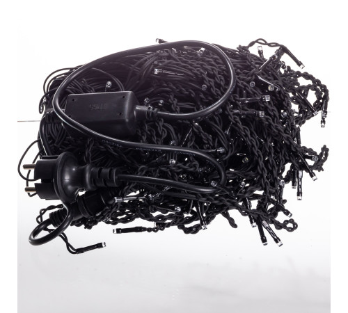 Гірлянда вулична Бахрома 335 LED, 20 м, від мережі, чорний кабель, синій