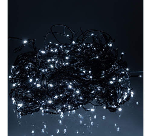 Гірлянда вулична Бахрома 335 LED, 20 м, від мережі, чорний кабель, білий