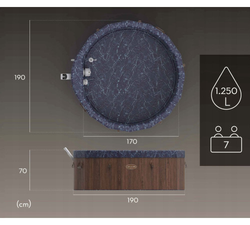 Джакузі‑SPA надувне Bestway Lay‑Z Toronto 6001W 190 х 190 х 70 см