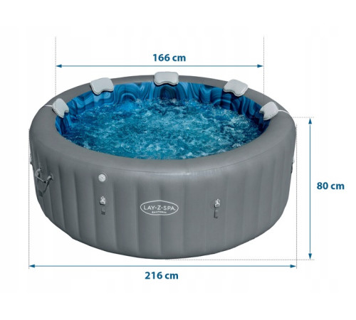 Джакузі-SPA надувне BESTWAY LAY-Z-SPA Santorini HydroJet 7-місне Джакузі-SPA надувне BESTWAY LAY-Z-SPA Santorini HydroJet 7-місне
