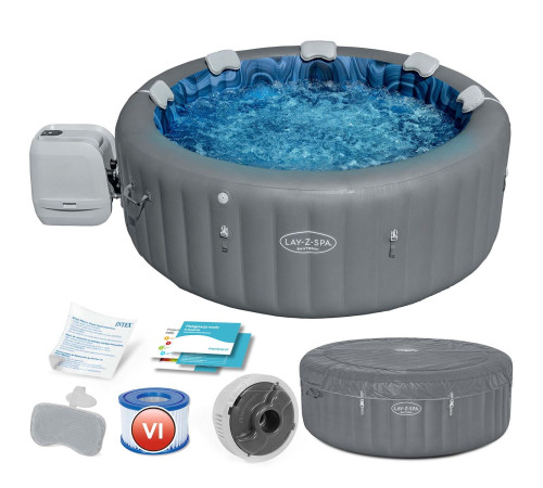 Джакузі-SPA надувне BESTWAY LAY-Z-SPA Santorini HydroJet 7-місне Джакузі-SPA надувне BESTWAY LAY-Z-SPA Santorini HydroJet 7-місне
