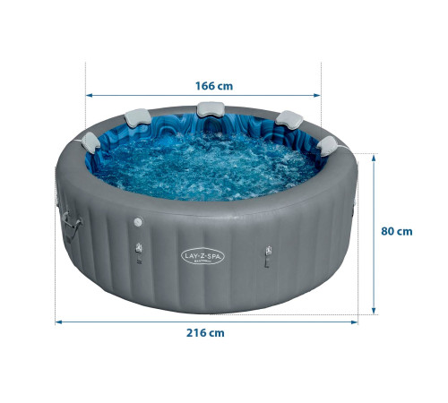 Джакузі-SPA надувне BESTWAY LAY-Z-SPA Santorini HydroJet 7-місне Джакузі-SPA надувне BESTWAY LAY-Z-SPA Santorini HydroJet 7-місне