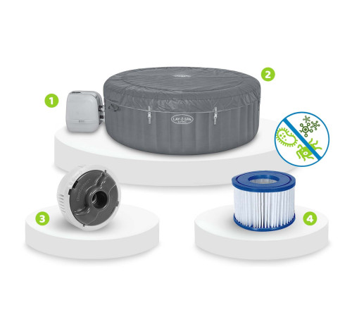 Джакузі-SPA надувне BESTWAY LAY-Z-SPA Santorini HydroJet 7-місне Джакузі-SPA надувне BESTWAY LAY-Z-SPA Santorini HydroJet 7-місне
