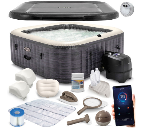 Dmuchane SPA z hydromasażem 6 osobowe INTEX 28452 Hydromasaż 28452NP LED APLIKACJA