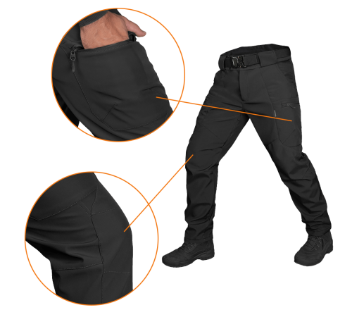 Штани SoftShell Vent Чорні (7364), XXXL Штани SoftShell Vent Чорні (7364), XXXL