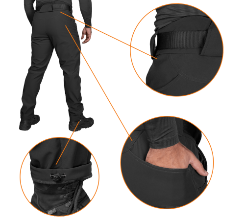 Штани SoftShell Vent Чорні (7364), XXXL Штани SoftShell Vent Чорні (7364), XXXL
