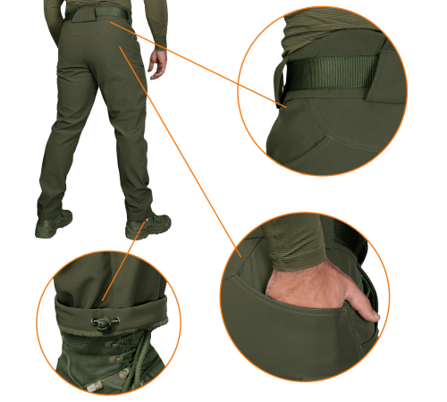 Штани SoftShell Vent Mesh Олива (7396), XXXL