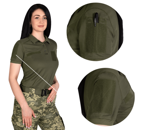 Жіноче поло Pani Army ID LT Олива (8080), XL