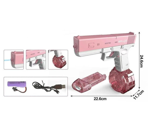 Водяний пістолет Water Gun Glock pink Водяний пістолет Water Gun Glock pink
