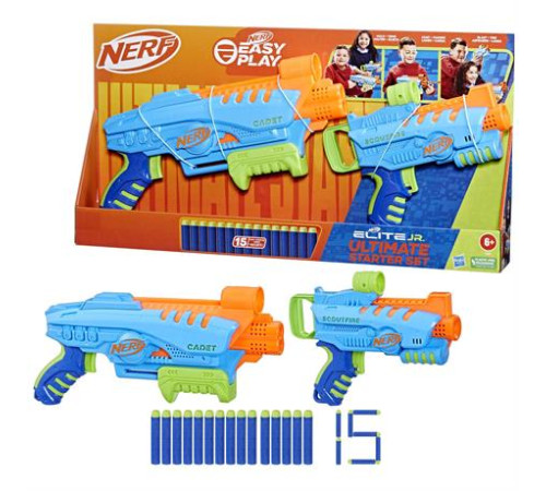 Набір бластерів Nerf Elite Junior Стартовий набір 15 патронів (F6369) Набір бластерів Nerf Elite Junior Стартовий набір 15 патронів (F6369)