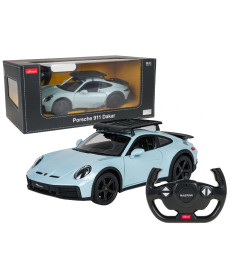 Дитяча машинка RASTAR Porsche 911 Dakar на дистанційному керуванні, масштаб 1:14, блакитно-чорна