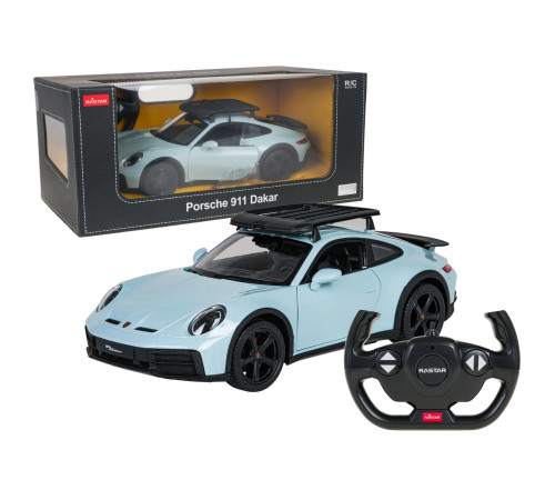Машинка дитяча RASTAR 1:14 Porsche 911 Dakar на дистанційному керуванні, блакитно-чорна