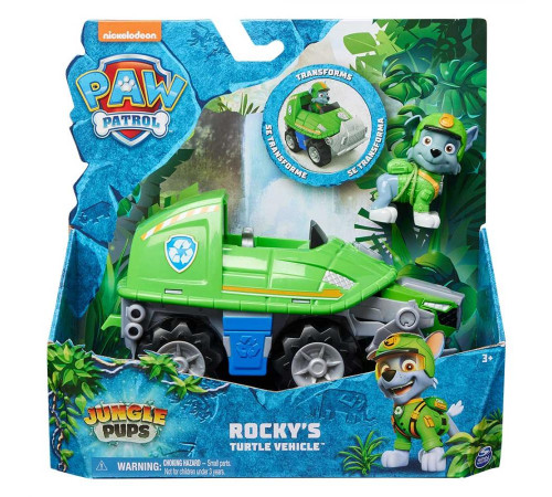 Машинка-трансформер дитяча Spin Master З водієм у джунглях Роккі "Щенячий патруль"
