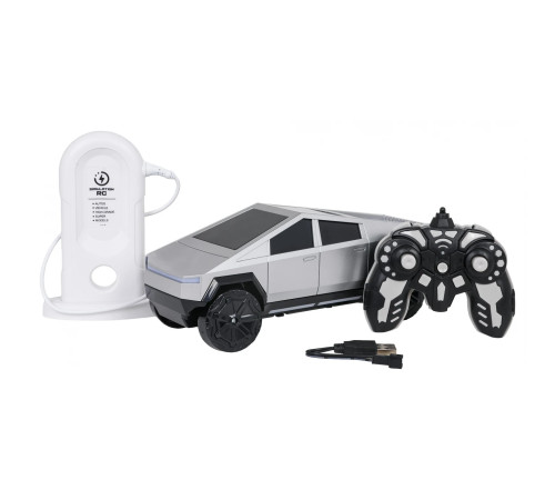 Машинка дитяча Ramiz 9076 на дистанційному керуванні + зарядна станція, чорно-сіра