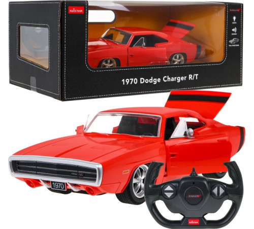 1970 Dodge Charger RT червоний RASTAR модель 1:16 Автомобіль на дистанційному керуванні + пульт дистанційного керування