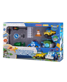 Набір машинок дитячих Roi Visual Міська серія GoGo Поллі, Баккі, Хеллі + аксесуари