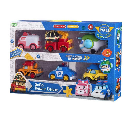 Набір машинок дитячих Roi Visual рятівники делюкс GoGo 6 шт