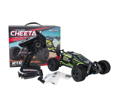 Дитяча машинка Ramiz CHEETAH 16201 на дистанційному керуванні, масштаб 1:16, чорно-зелена