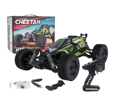 Дитяча машинка Ramiz CHEETAH 16201 на дистанційному керуванні, масштаб 1:16, чорно-зелена