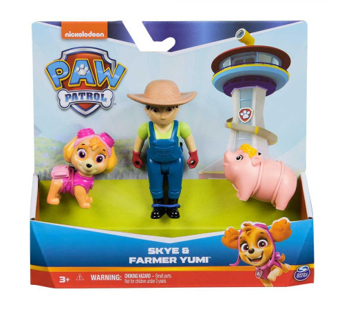 Фігурки Spin Master Цуценяти-рятівника Скай, фермера Юмі та свинки "Щенячий патруль"