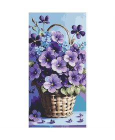 Картина за номерами ArtCraft Фіалки в кошику 40х80 см (13089-AC)