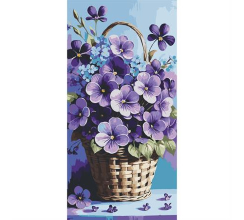 Картина за номерами ArtCraft Фіалки в кошику 40х80 см (13089-AC)