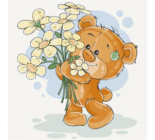 Картина за номерами ArtCraft Ведмежа з квітами 30х30 см (15529-AC) Картина за номерами ArtCraft Ведмежа з квітами 30х30 см (15529-AC)